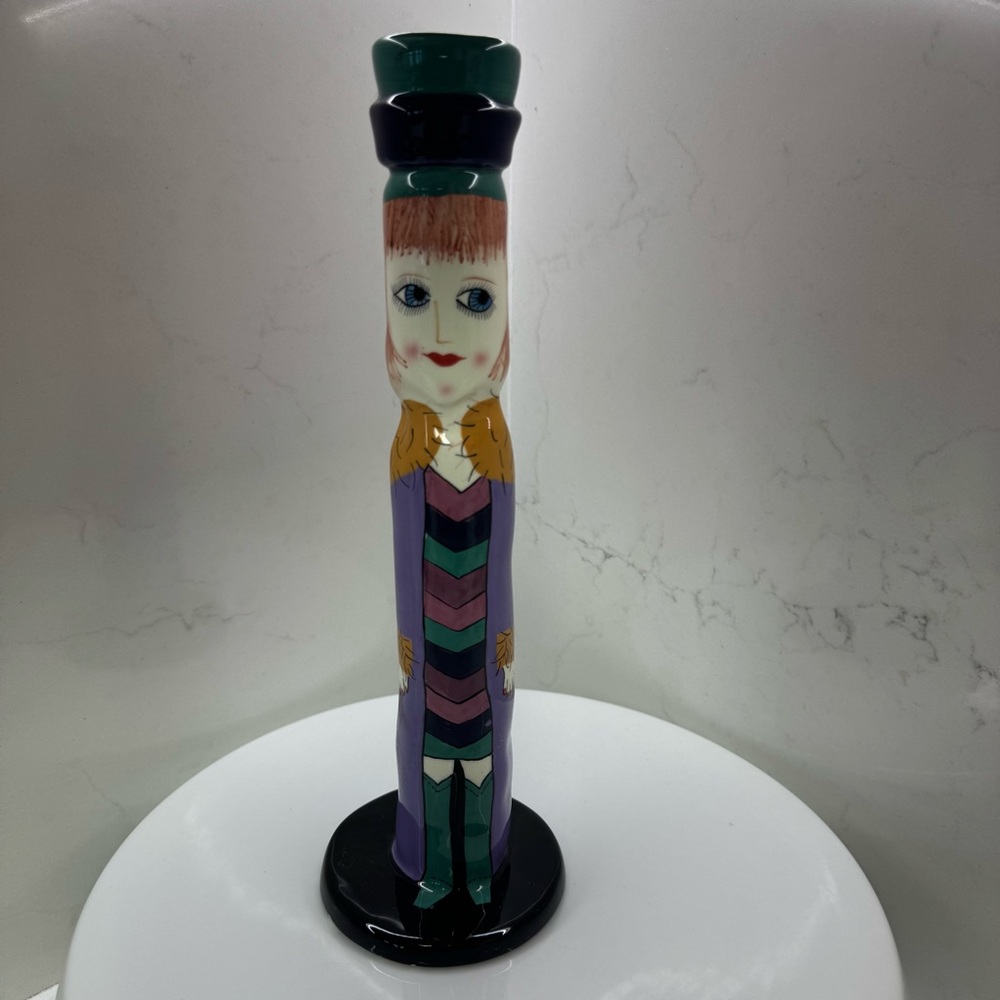 Candlestick or Vase by Ganz Susan Paley Vintage Lady in Purple "Gina"
